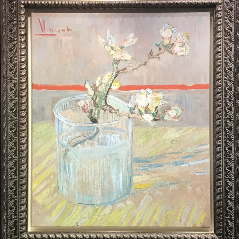 Sprig of Flowering Almond in a Glass - Vincent Van Gogh , 2021