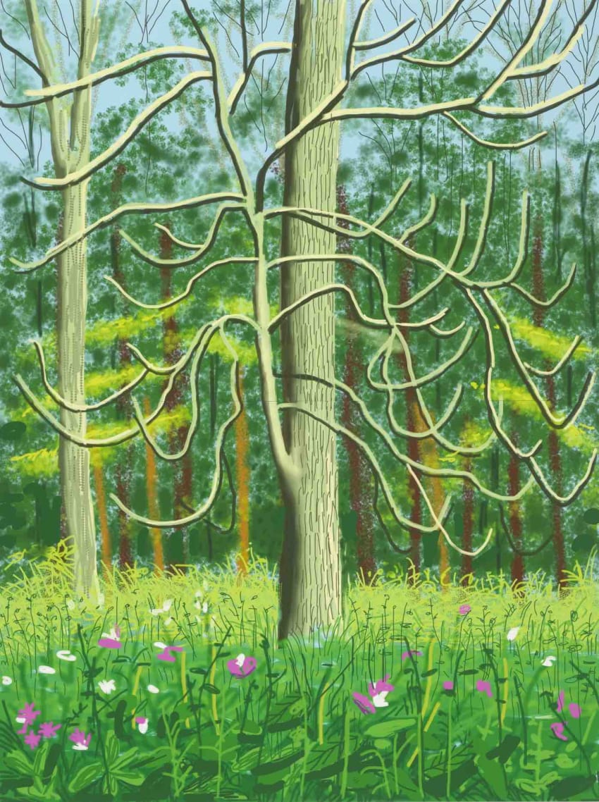 Buy or sell David Hockney, The Arrival of Spring in Woldgate, East Yorkshire, 4 May 2011, iPad drawing