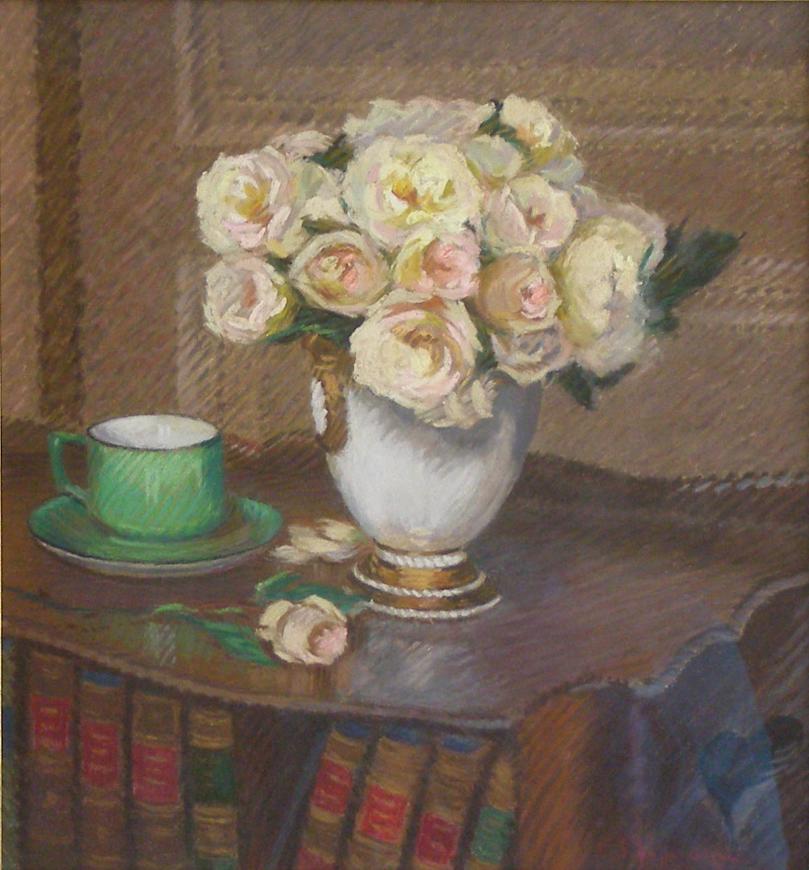 Vase de Roses et la Tasse Verte