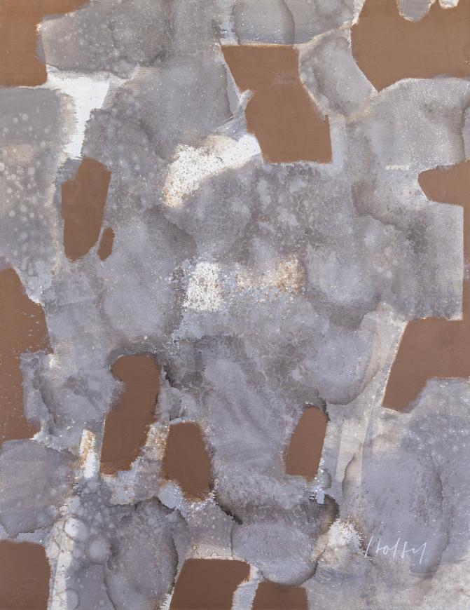 Gray Stains with Burnt Sienna Brushwork