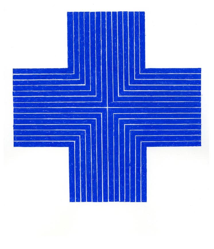 John Zinsser, After Frank Stella, "Ourway," 1960-61 (Blue), 2011