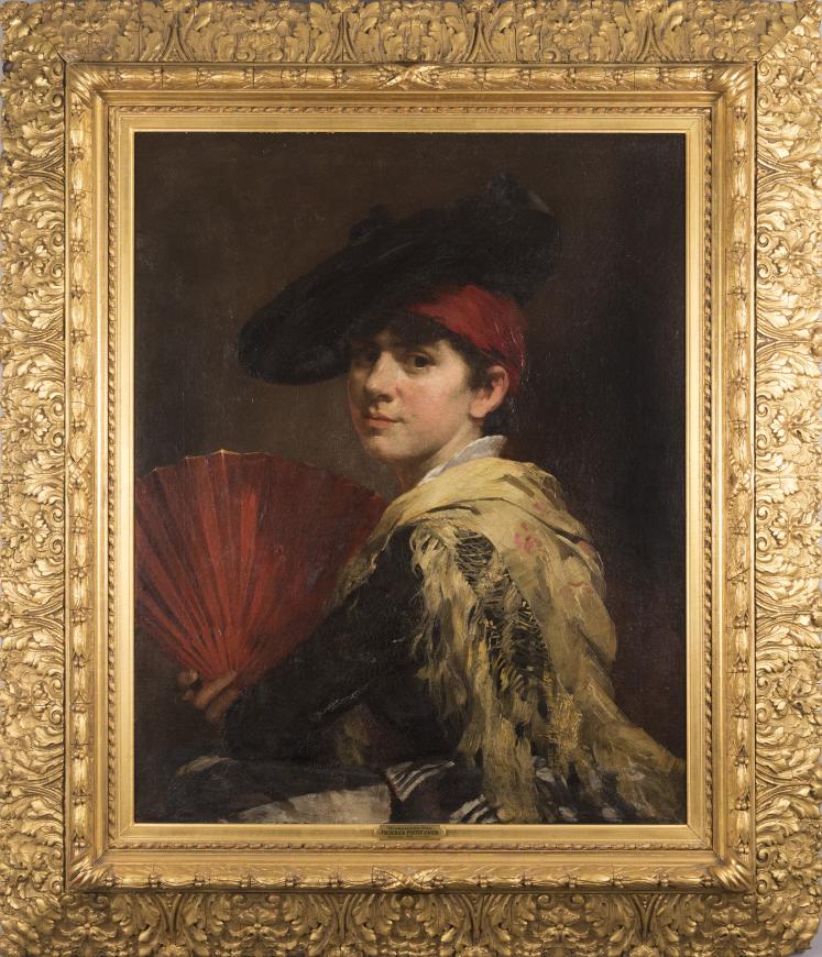 Portrait with Yellow Shawl and Fan