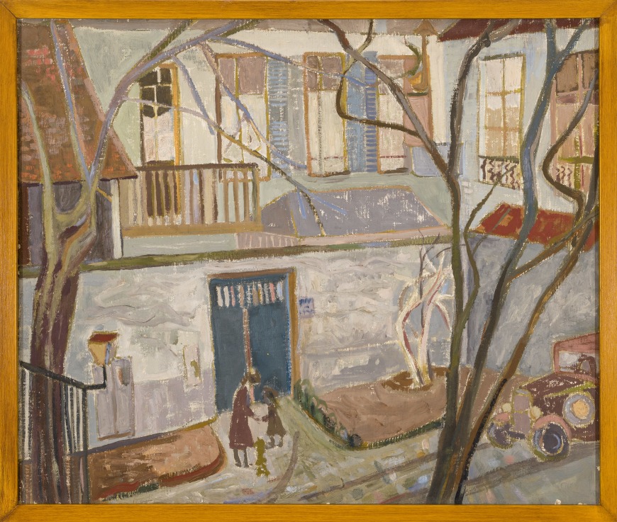 La cour avec auto