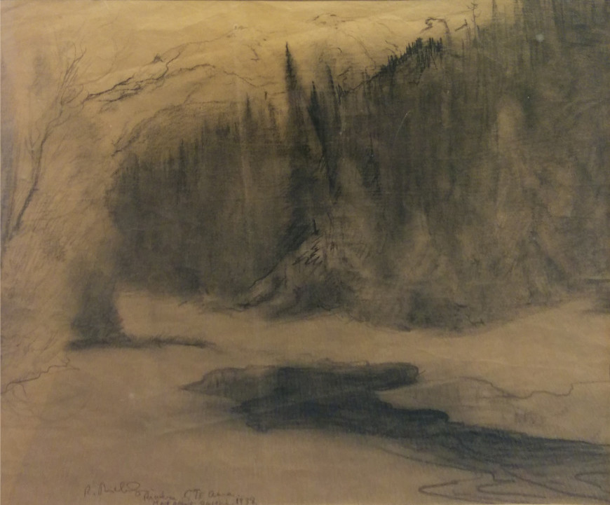 <span class="artist"><strong>René Richard, R.C.A.</strong></span>, <span class="title"><em>Rivière Sainte-Anne, Mont Albert, Gaspésie</em>, 1938</span>