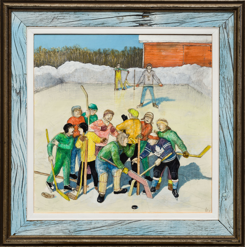From %22A Prairie Boy's Winter%22 series %22Hockey Hassles%22