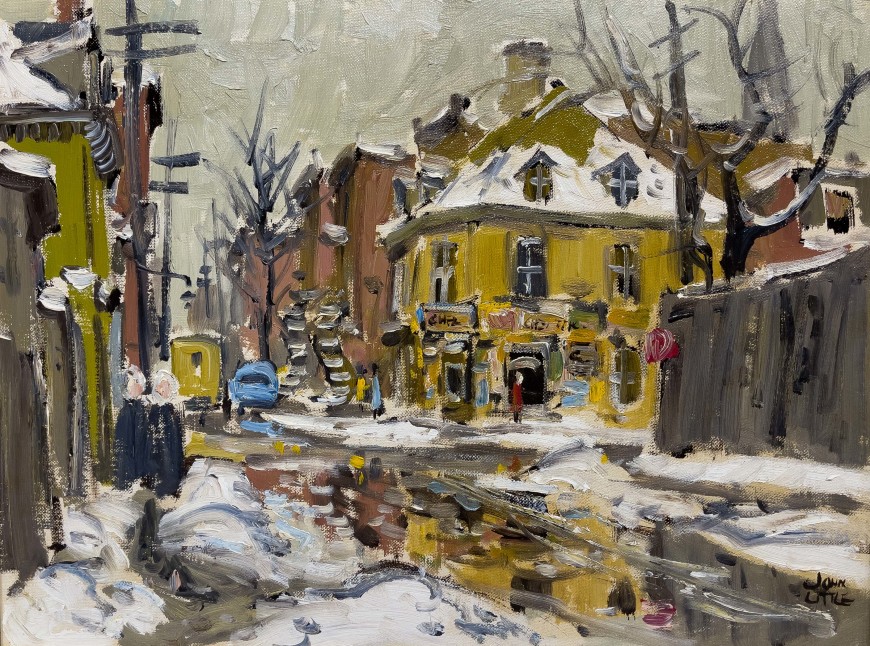 <span class="artist"><strong>John Little</strong></span>, <span class="title"><em>Chez Therese, Rue Beaudry at  Lagauchetiere</em>, 1960</span>