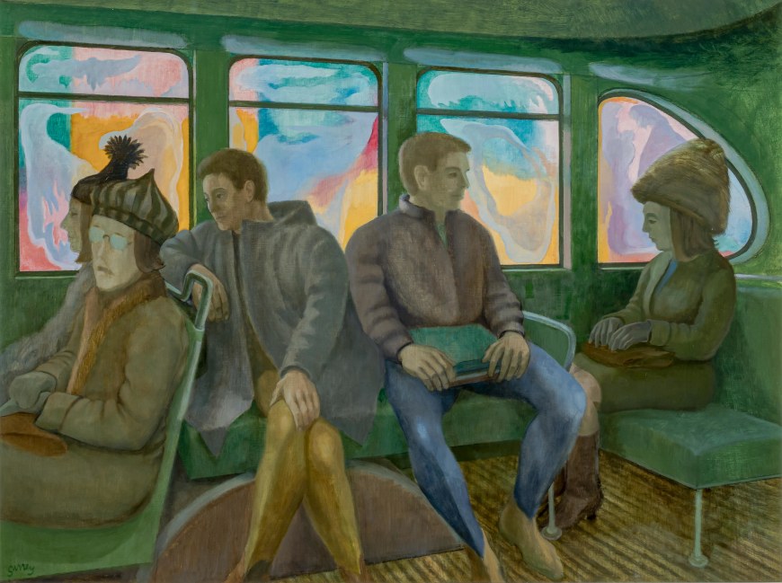 <span class="artist"><strong>Philip Surrey</strong></span>, <span class="title"><em>Bus Interior</em>, 1965 (circa)</span>