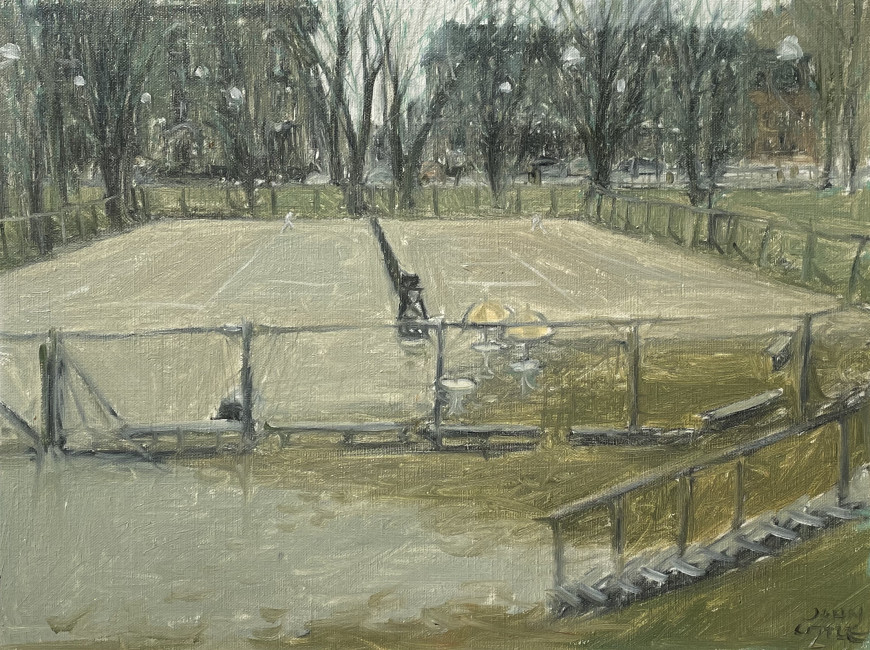 Une journée humide de mai d’autrefois, McGill Campus Tennis Courts in Happier Days