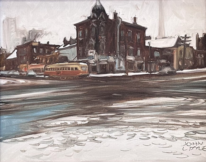 <span class="artist"><strong>John Little</strong></span>, <span class="title"><em>Bathhurst (sic) Toronto</em>, 1980</span>