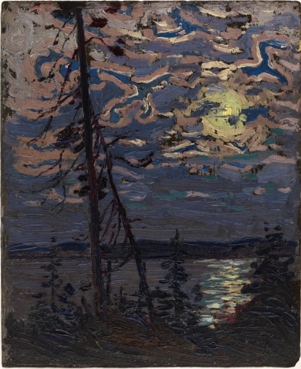 <span class="artist"><strong>Tom Thomson</strong></span>, <span class="title"><em>Moonlight </em>, 1915 (Autumn)</span>