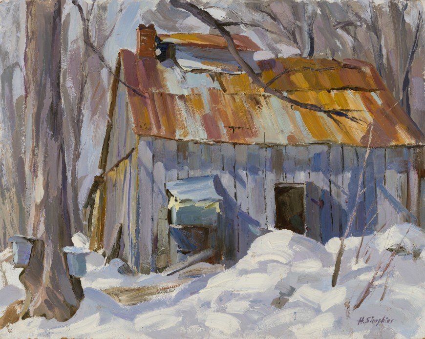 <span class="artist"><strong>Henry J. Simpkins</strong></span>, <span class="title"><em>Sugar Camp with Rusty Roof</em></span>