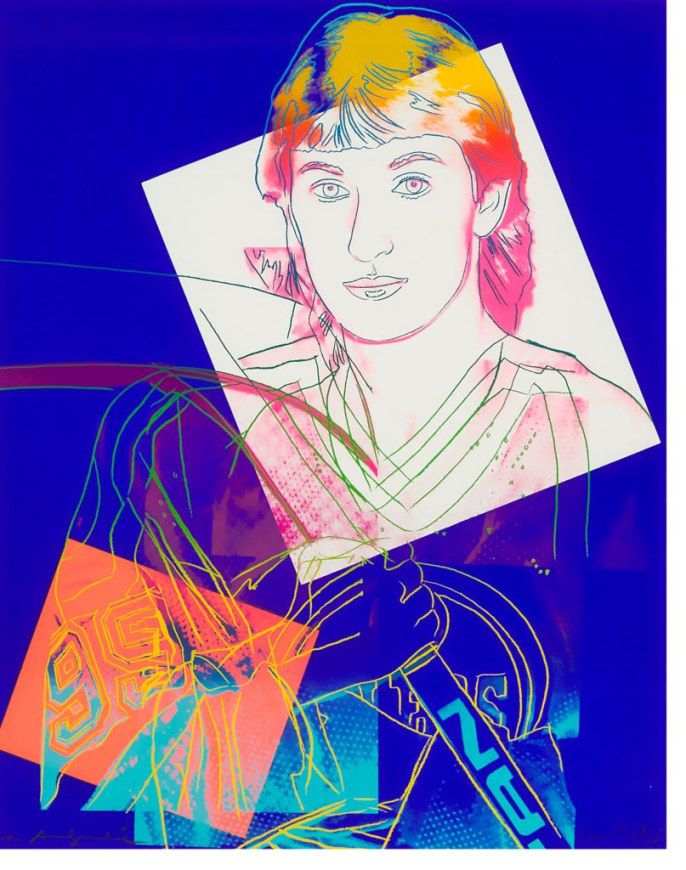 <span class="artist"><strong>Andy Warhol</strong></span>, <span class="title"><em>Wayne Gretzky  #99</em>, 1984</span>