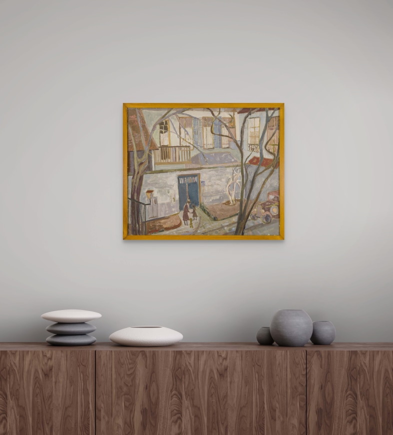 La cour avec auto