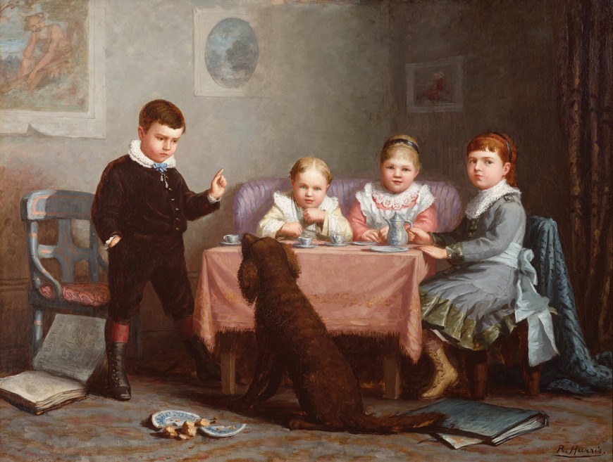<span class="artist"><strong>Robert Harris</strong></span>, <span class="title"><em>The Unruly Guest (Portraits of Children of G. Stethem, Esq.)</em>, 1880</span>