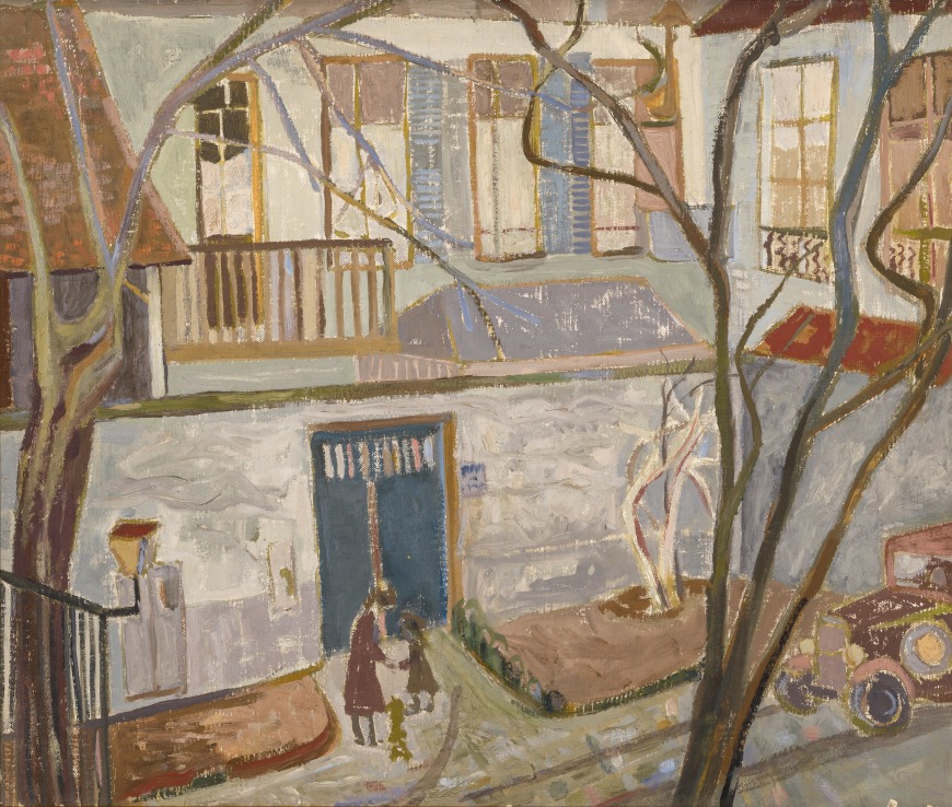 La cour avec auto