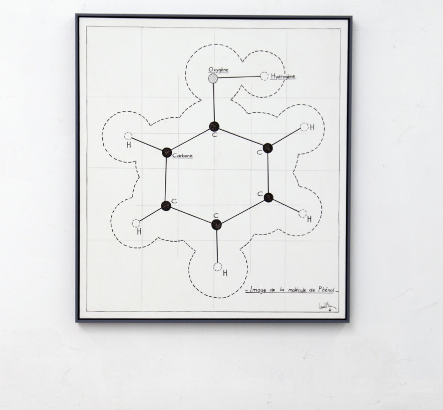 Bernar Venet. Image de la molécule de phenol, 1966 Acrylic on canvas 145.5 x 130 cm Collection: Venet Foundation © Bernar Venet