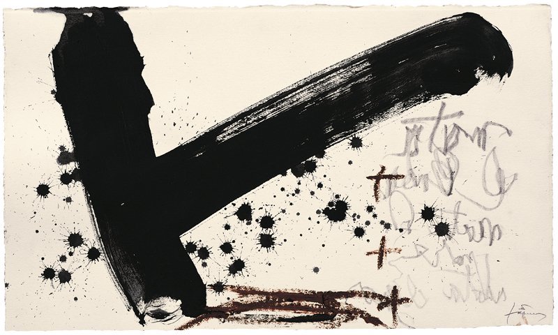 <strong>Antoni Tàpies</strong>, <em>T, taques i escrit (T, spots and writing)</em>, 2004