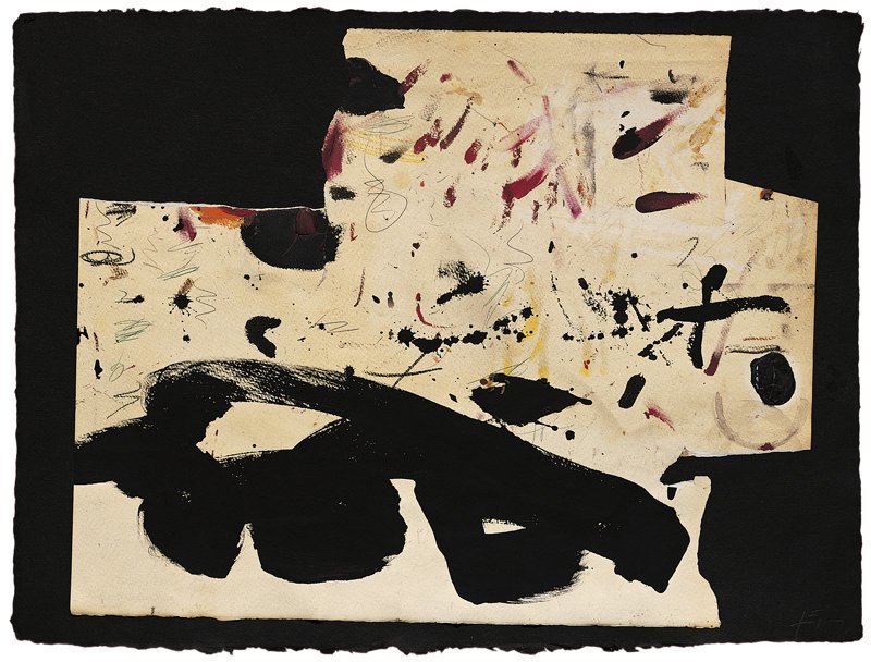 <strong>Antoni Tàpies</strong>, <em>Paper retallat sobre negre (Cut paper on black)</em>, 2004