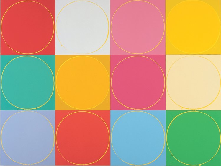Untitled Circle Painting: 12 multicoloured panels, no.2