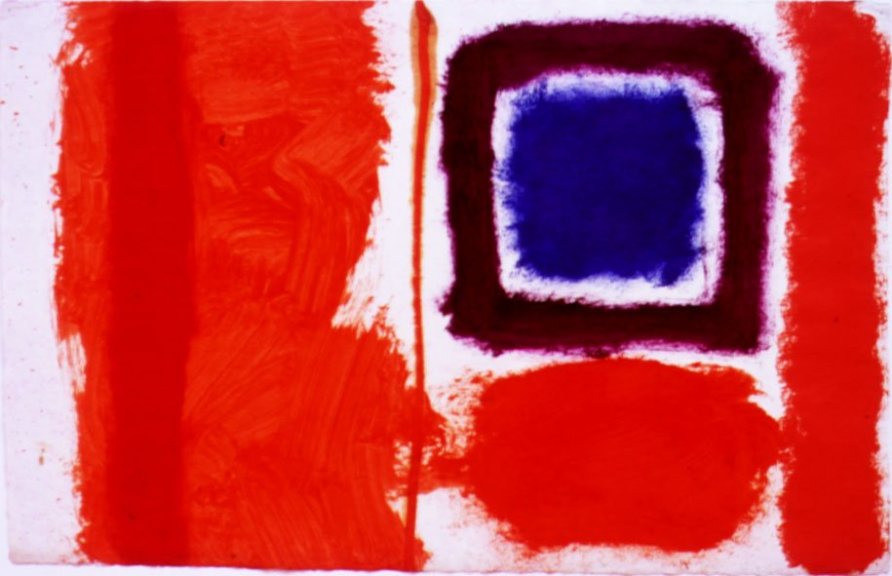 <strong>Patrick Heron</strong>, <em>Blue Square inside Violet Square (Scarlet) : July 1961 PH.61/O/23</em>, 1961