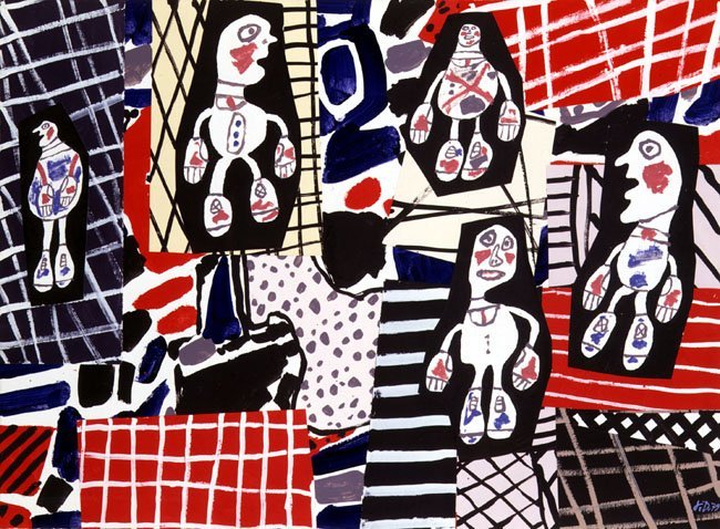 <strong>Jean Dubuffet</strong>, <em>Situations disjointes  4 juillet 1979 (with 15 pieces of collage)</em>, 1979