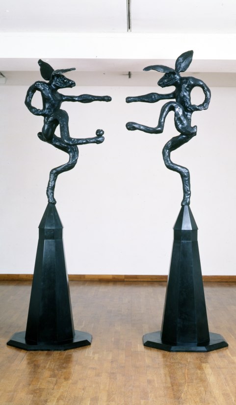 <span class="artist"><strong>Barry Flanagan</strong></span>, <span class="title"><em>Large Mirror Nijinski</em>, 1992</span>