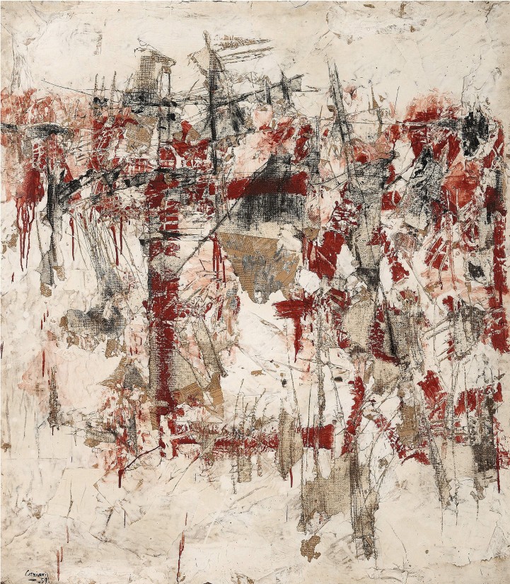 <span class="artist"><strong>Vlassis Caniaris</strong></span>, <span class="title"><em>Hommage aux murs d'Athenes 1941-19 ... </em>, 1959</span>