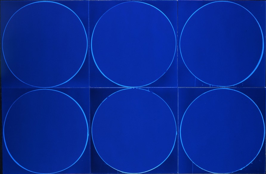 Untitled Circle Painting: Dark Blue/Green Blue/Dark Blue