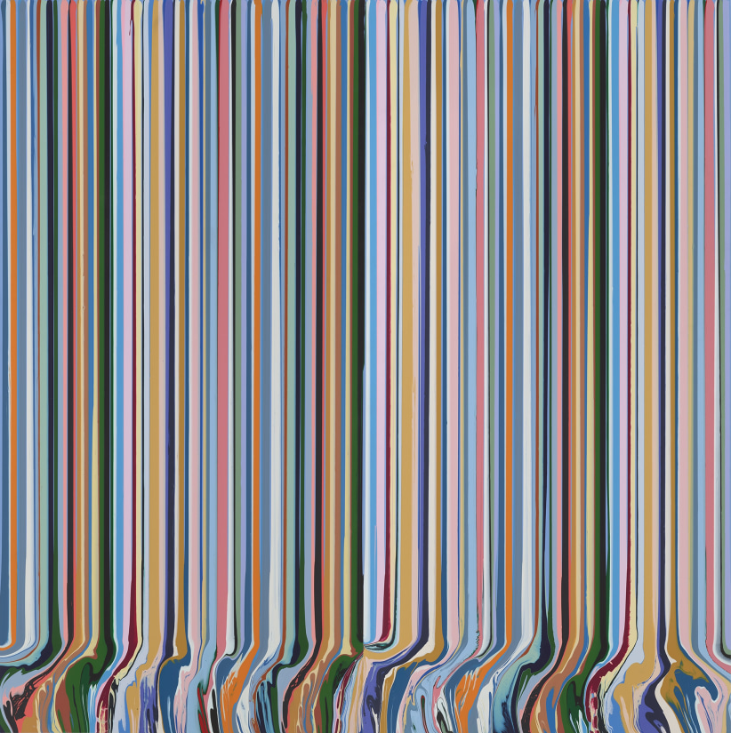 <span class="artist"><strong>Ian Davenport</strong></span>, <span class="title"><em>Triple Grey</em>, 2022</span>