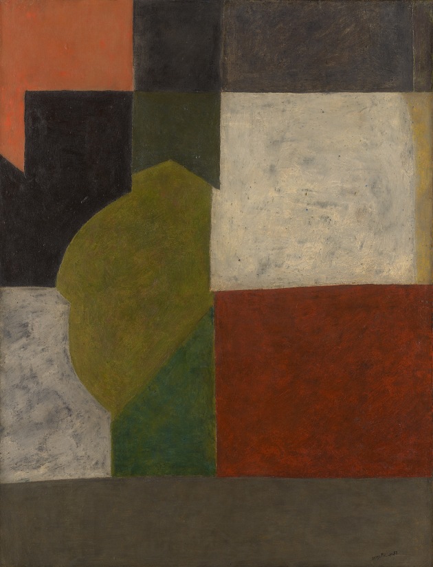 <span class="artist"><strong>Serge Poliakoff</strong></span>, <span class="title"><em>Gris Noir Vert Rouge</em>, 1950</span>