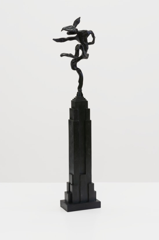 <span class="artist"><strong>Barry Flanagan</strong></span>, <span class="title"><em>Small Nijinski on Empire State Building</em>, 1999 (cast 1999)</span>