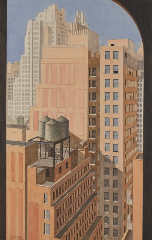 <span class="artist"><strong>Bernard Boutet de Monvel </strong></span>, <span class="title"><em>Fortieth street depuis le Radiator Building</em>, 1932</span>