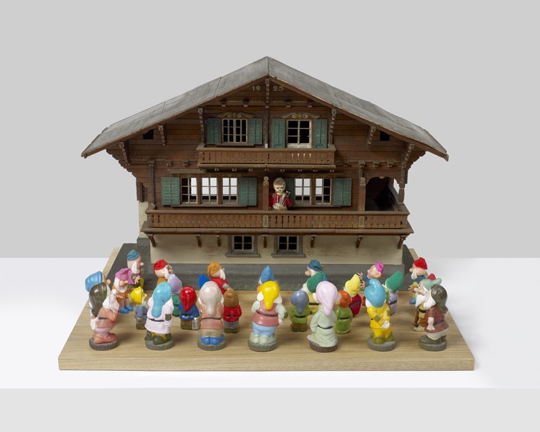 <strong>Peter Blake</strong>, <em>Swiss Chalet: A Lone Bagpiper Confronts Snow White and her 30 Dwarves</em>, 2012