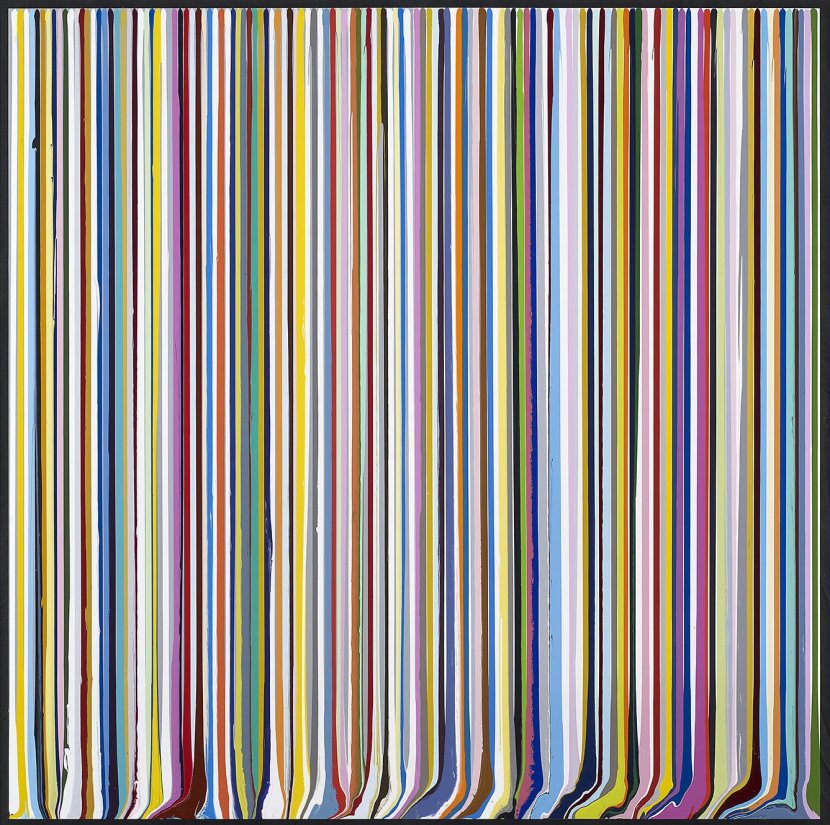 <strong>Ian Davenport</strong>, <em>Puddle Painting: Grey, White</em>, 2011