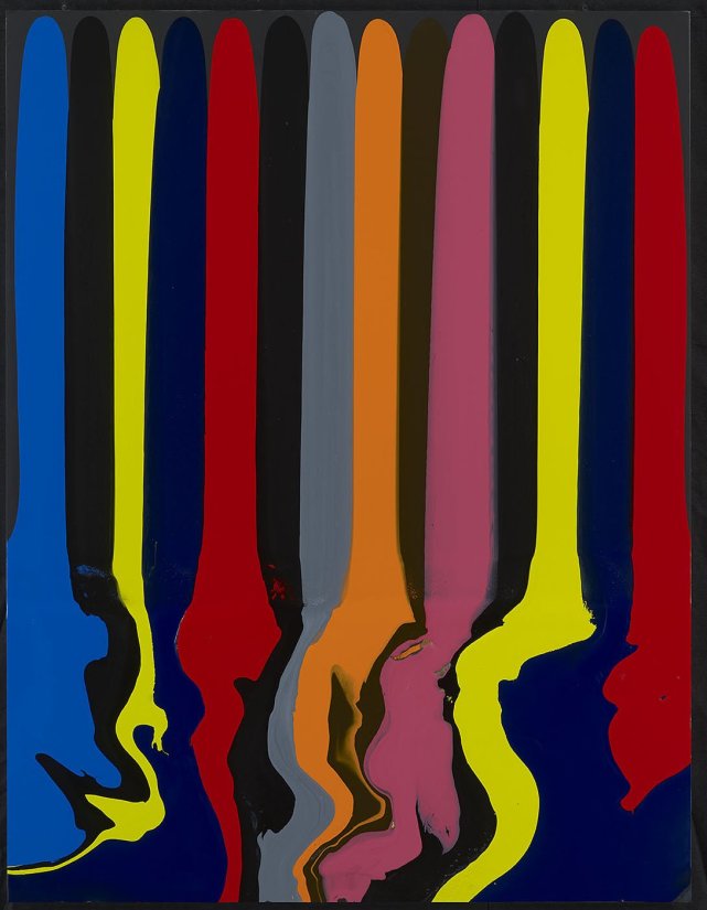 <strong>Ian Davenport</strong>, <em>Puddle Painting: Black with Broad Lines No.1</em>, 2011