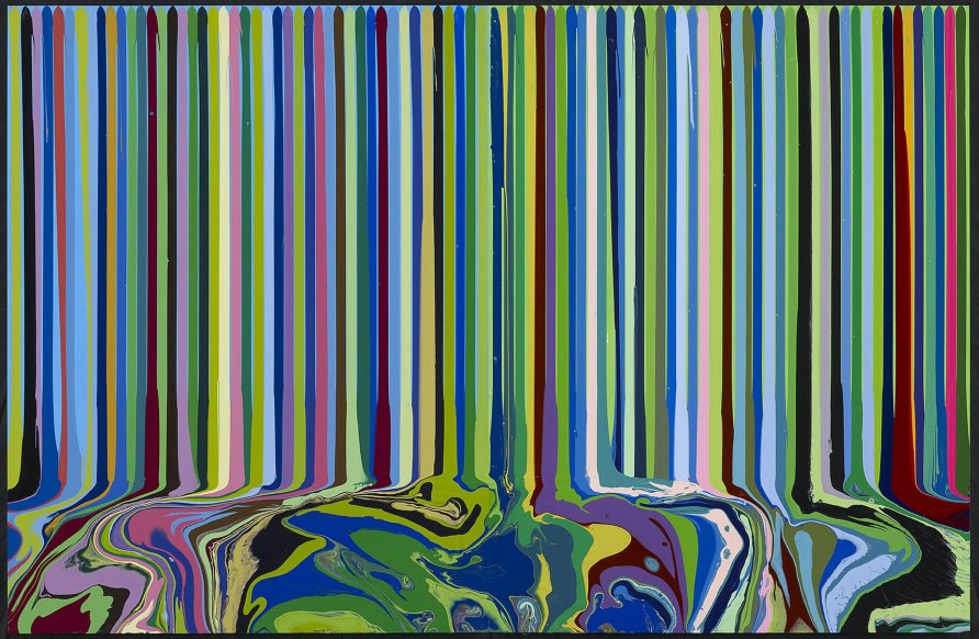 <strong>Ian Davenport</strong>, <em>Puddle Painting: Light Blue, Green</em>, 2011