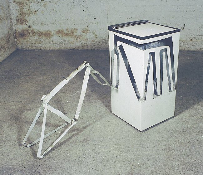 <strong>Bill Woodrow</strong>, <em>Spin dryer with Bicycle Frame</em>, 1981