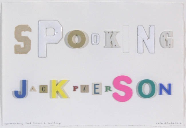 <strong>Peter Blake</strong>, <em>Appropriating Jack Pierson 2. 'Spooking' (in homage to Jack Pierson)</em>, 2002