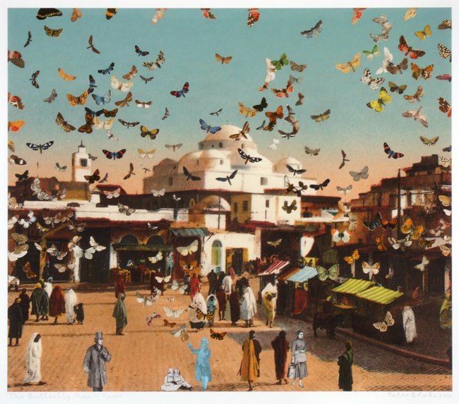 <strong>Peter Blake</strong>, <em>The Butterfly Man - Tunis (in homage to Damien Hirst)</em>, 2010