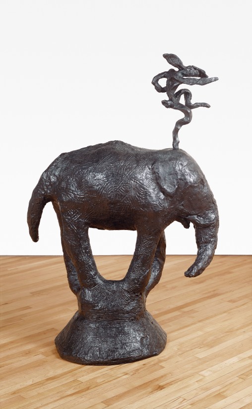 <strong>Barry Flanagan</strong>, <em>(Elephant with Tusks and Nijinski Hare)</em>, 1996