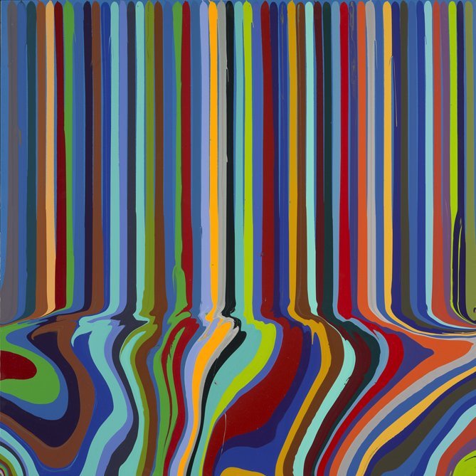 <strong>Ian Davenport</strong>, <em>Puddle Painting: Cobalt</em>, 2009
