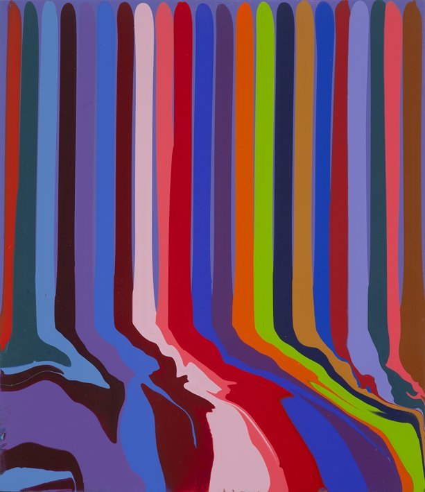 <strong>Ian Davenport</strong>, <em>Puddle Painting: Small Blue</em>, 2009