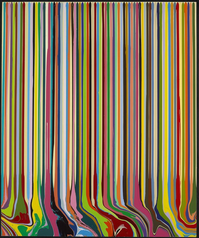 <strong>Ian Davenport</strong>, <em>Puddle Painting: Unbleached Titanium</em>, 2009