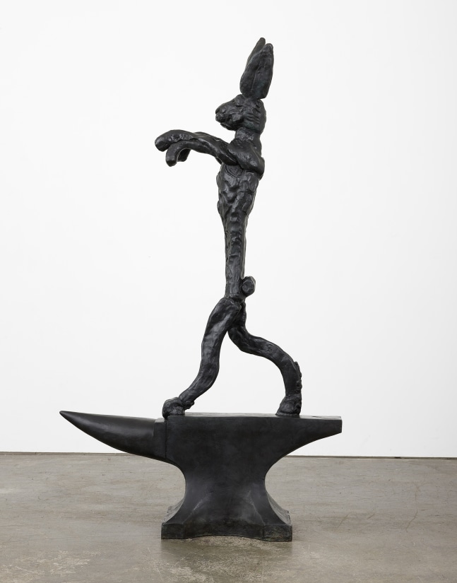 Large Boxing Hare on Anvil