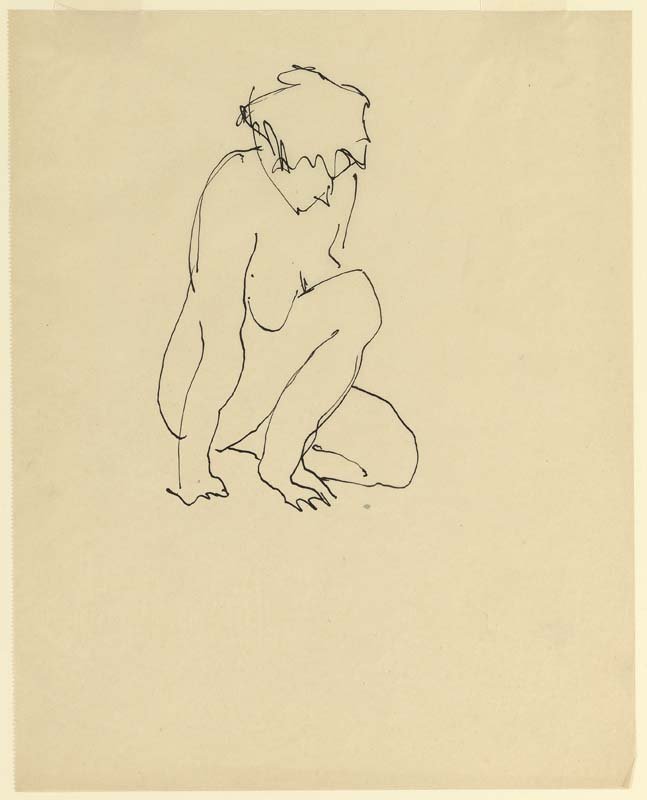 <strong>Josef Albers</strong>, <em>Crouching Nude</em>, c.1919