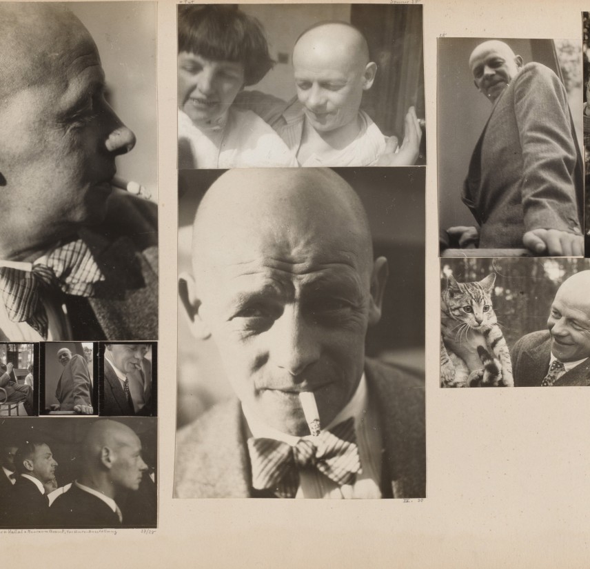 Josef Albers (American, born Germany, 1888–1976). Oskar Schlemmer; [Schlemmer] in the Master’s Council; [Schlemmer] with Wittwer, Kallai, and Marianne Brandt, Preliminary Course Exhibition; [Schlemmer] and Tut. 1928–30/32. Gelatin silver prints mounted to board, overall 11 5/8 × 16 3/8″ (29.5 × 41.6 cm). The Museum of Modern Art, New York. Acquired through the generosity of Jo Carole and Ronald S. Lauder, and Jon L. Stryker