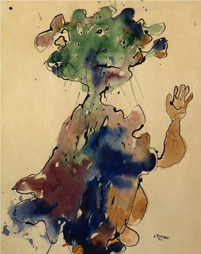 Jean Dubuffet, Personnage au chapeau, seins bas superposes (Figure with a Hat, Superimposed Low Breasts), January 1952.