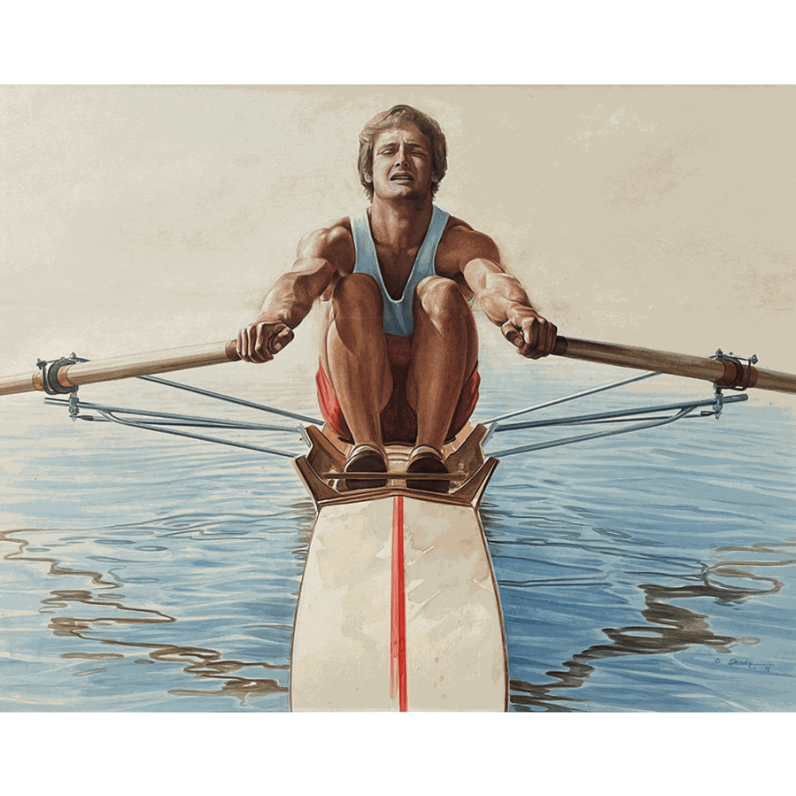 Ken Danby 1940-2007 Sculler, 1976 signed and dated, '(c) Danby '76' (lower right) Watercolour 21 x 27 in 53.3 x...