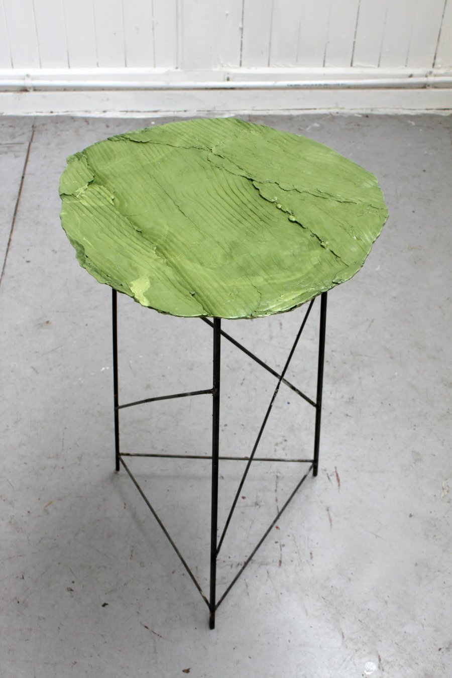 <p><strong>Peter Marigold</strong>, Wooden Table, Green 2, 2013</p><p>Jesmonite, steel</p><p>72 H x 48 Diameter cms</p><p>Open series</p>