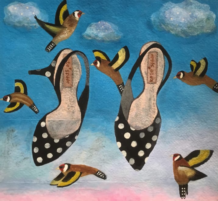 Goldfinches among the Kitten Heels